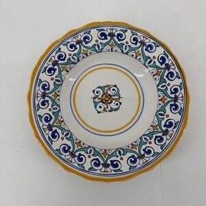 Williams Sonoma Savona Portugal 10.5" Pasta Bowl Floral‎ Blue Yellow